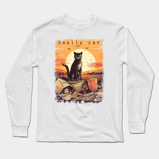 Garbage cat Long Sleeve T-Shirt by NemfisArt